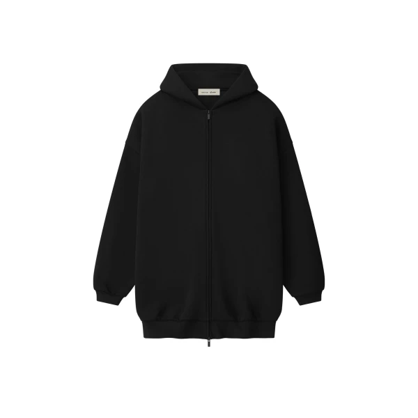 Fear of God Essentials Property Lounge Long Zip Hoodie in Black | Luxury Shoes 