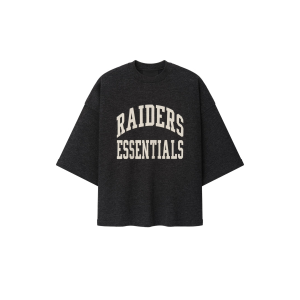 Fear of God Essentials Raiders Merch Tee in Iron Grey Heather | Luxury Shoes 