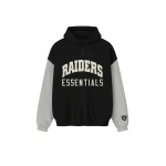Fear of God Essentials Raiders Sport Hoodie in Black and Concrete Heather | Luxury Shoes 