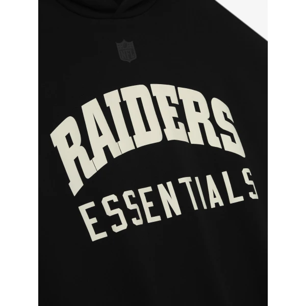 Fear of God Essentials Raiders Sport Hoodie in Black and Concrete Heather | Sweatshirts | Luxury Shoes 