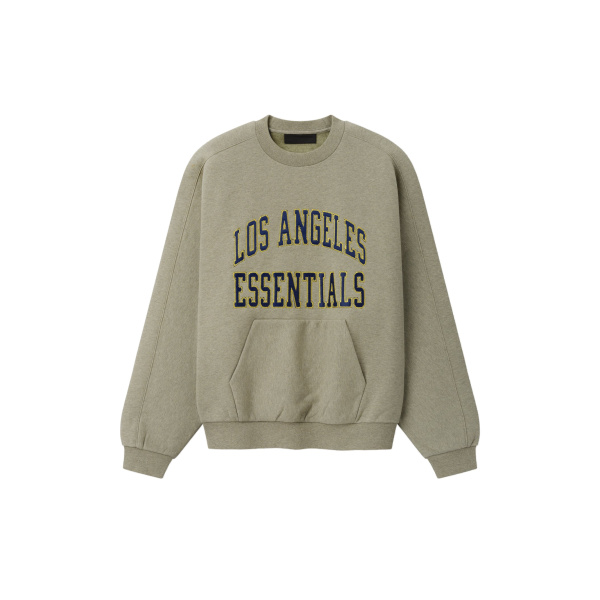Fear of God Essentials Rams 90s Relaxed Crewneck in Seal Heather | Luxury Shoes 