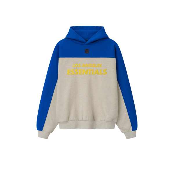 Fear of God Essentials Rams 90s Relaxed Hoodie in Vanilla Heather | Luxury Shoes 