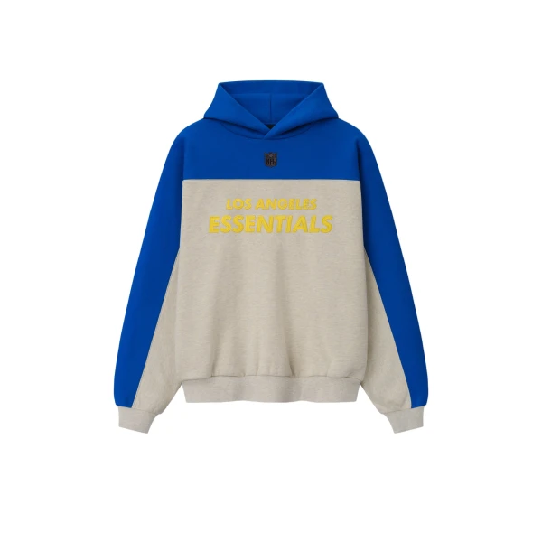 Fear of God Essentials Rams 90s Relaxed Hoodie in Vanilla Heather | Luxury Shoes 