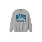Fear of God Essentials Rams Sport Crewneck in Concrete Heather | Luxury Shoes 