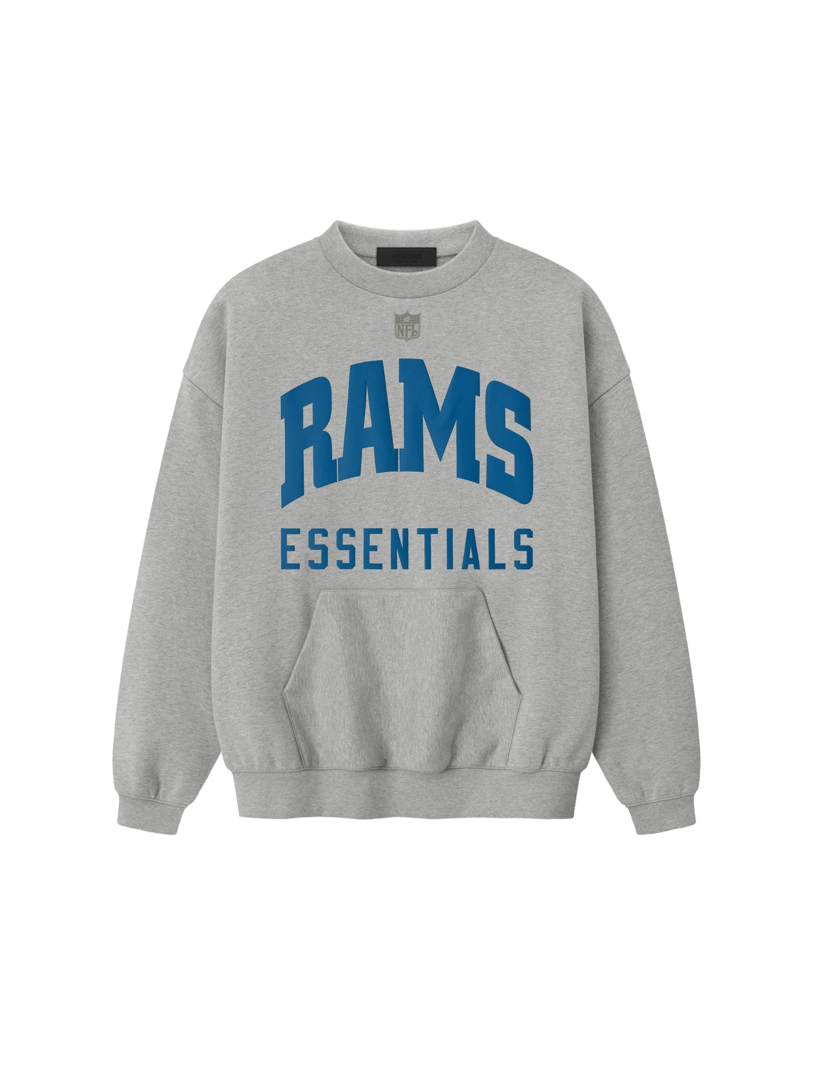 Fear of God Essentials Rams Sport Crewneck in Concrete Heather Fear of God Essentials Rams Sport Crewneck in Concrete Heather | Luxury Shoes