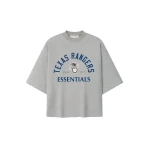Fear of God Essentials Rangers American League Merch Tee in Concrete Heather | Luxury Shoes 