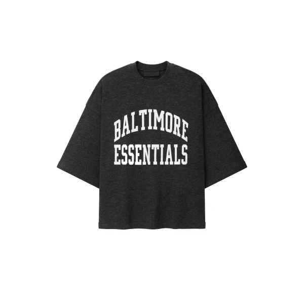 Fear of God Essentials Ravens Merch Tee in Iron Grey Heather | Luxury Shoes 