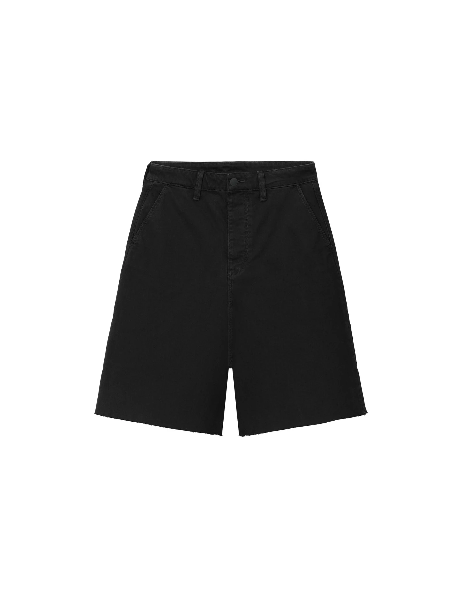 Fear of God Essentials Raw Cut 5-Pocket Short in Overdyed Black Fear of God Essentials Raw Cut 5-Pocket Short in Overdyed Black | Luxury Shoes