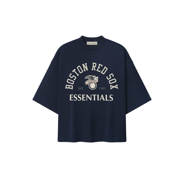 Fear of God Essentials Red Sox American League Merch Tee in Dark Sapphire | Luxury Shoes 