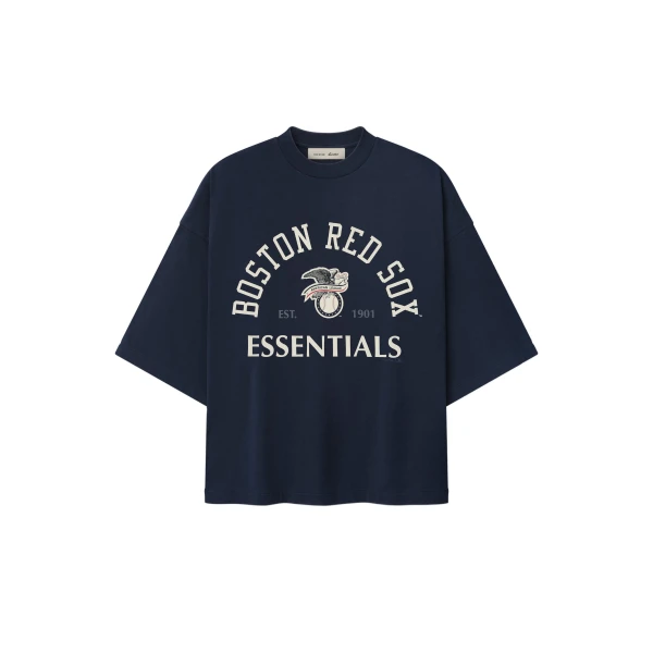 Fear of God Essentials Red Sox American League Merch Tee in Dark Sapphire | Luxury Shoes 