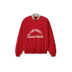 Fear of God Essentials Reds Half Zip Pullover in Stone Red and Seal Rib | Luxury Shoes 