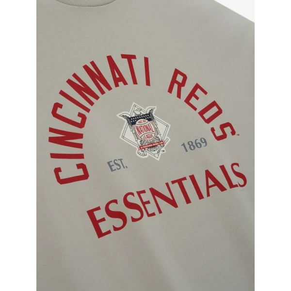 Fear of God Essentials Reds National League Merch Tee in Seal | T-shirts & vests | Luxury Shoes 