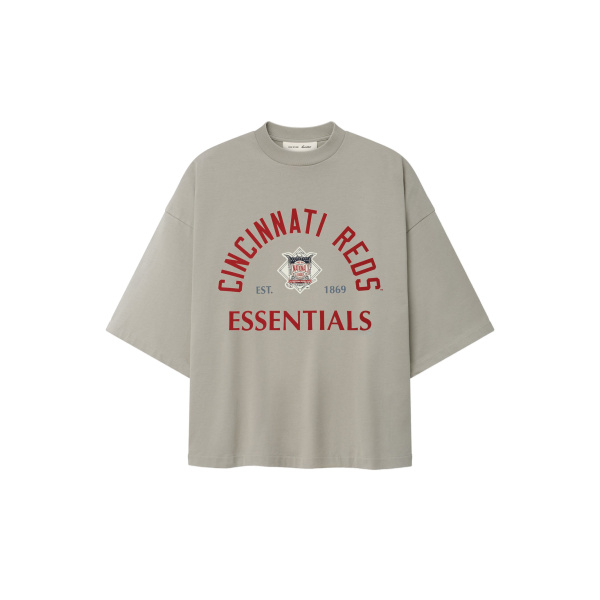 Fear of God Essentials Reds National League Merch Tee in Seal | Luxury Shoes 