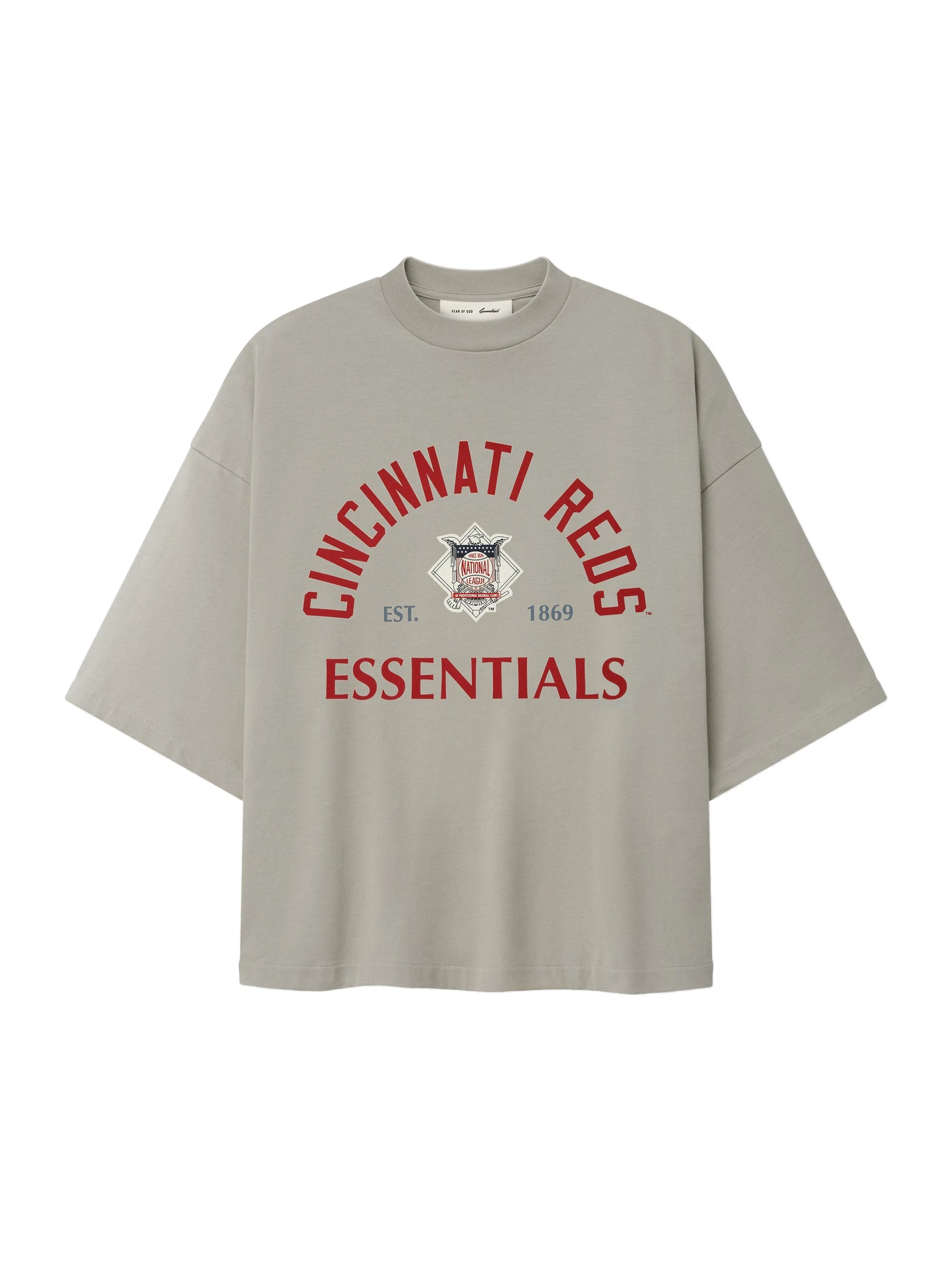 Fear of God Essentials Reds National League Merch Tee in Seal Fear of God Essentials Reds National League Merch Tee in Seal | Luxury Shoes