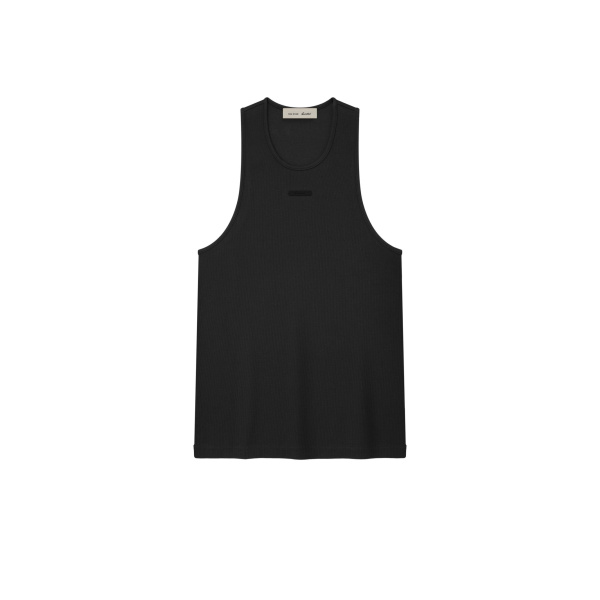 Fear of God Essentials Rib Tank in Vintage Black | Luxury Shoes 
