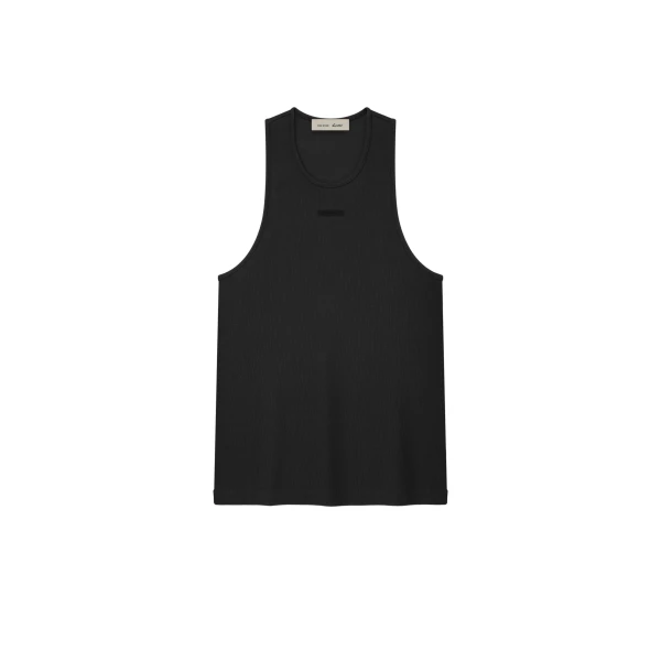 Fear of God Essentials Rib Tank in Vintage Black | Luxury Shoes 