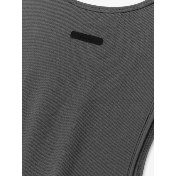 Fear of God Essentials Ribbed Essential Tank in Iron Grey | T-shirts & vests | Luxury Shoes 