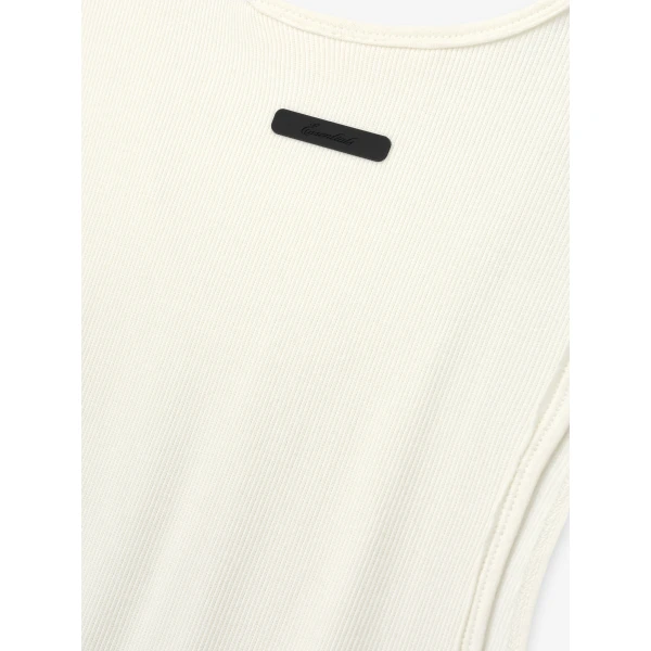 Fear of God Essentials Ribbed Essential Tank in Ivory | T-shirts & vests | Luxury Shoes 
