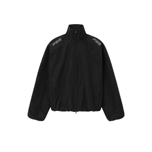 Fear of God Essentials Ripstop Modern Moto Track Jacket in Black | Luxury Shoes 