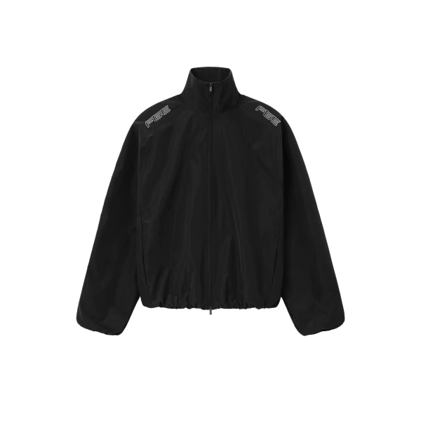 Fear of God Essentials Ripstop Modern Moto Track Jacket in Black | Luxury Shoes 