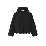 Fear of God Essentials Ripstop Moto Half Zip Jacket in Black | Luxury Shoes 