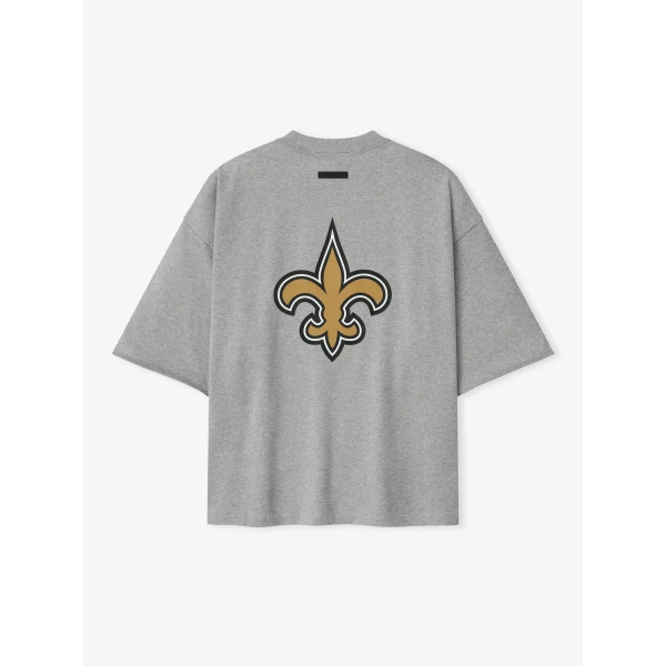 Fear of God Essentials Saints 90s 3/4 Sleeve Football Tee in Concrete Heather | T-shirts & vests | Luxury Shoes 