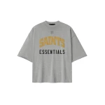 Fear of God Essentials Saints 90s 3/4 Sleeve Football Tee in Concrete Heather | Luxury Shoes 