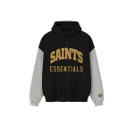 Fear of God Essentials Saints Sport Hoodie in Black and Concrete Heather | Luxury Shoes 