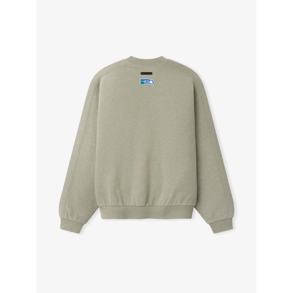 Fear of God Essentials Seahawks 90s Relaxed Crewneck in Seal Heather | Sweatshirts | Luxury Shoes 
