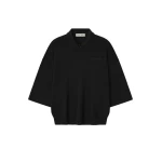Fear of God Essentials Signature 3/4 Sleeve 90s Knit Polo in Vintage Black Fear of God Essentials Signature 3/4 Sleeve 90s Knit Polo in Vintage Black | Luxury Shoes