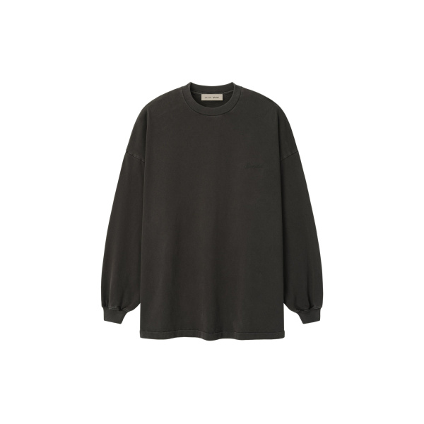 Fear of God Essentials Signature 90s Relaxed Long Sleeve Tee in Washed Ink Black | Luxury Shoes 