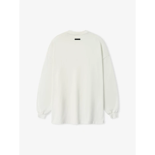 Fear of God Essentials Signature 90s Relaxed Long Sleeve Tee in Washed Ivory | T-shirts & vests | Luxury Shoes 