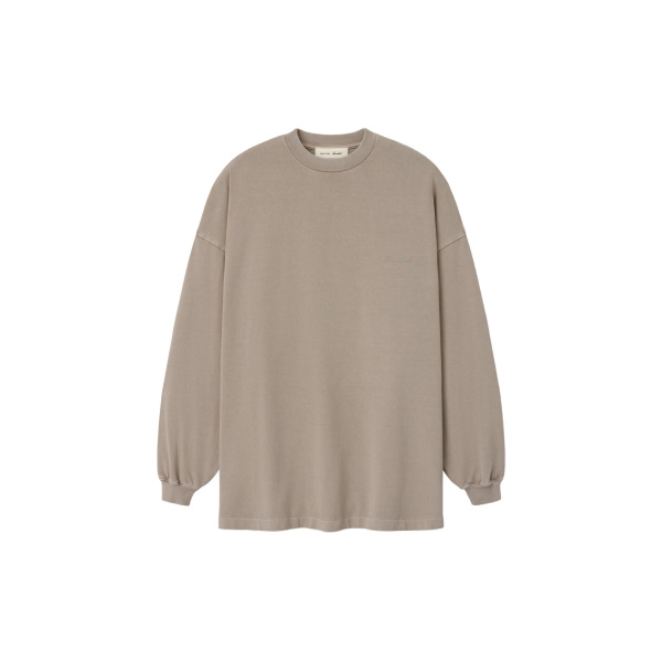 Fear of God Essentials Signature 90s Relaxed Long Sleeve Tee in Washed Stone | Luxury Shoes 