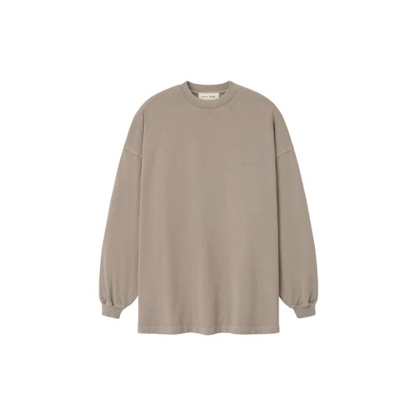 Fear of God Essentials Signature 90s Relaxed Long Sleeve Tee in Washed Stone | Luxury Shoes 