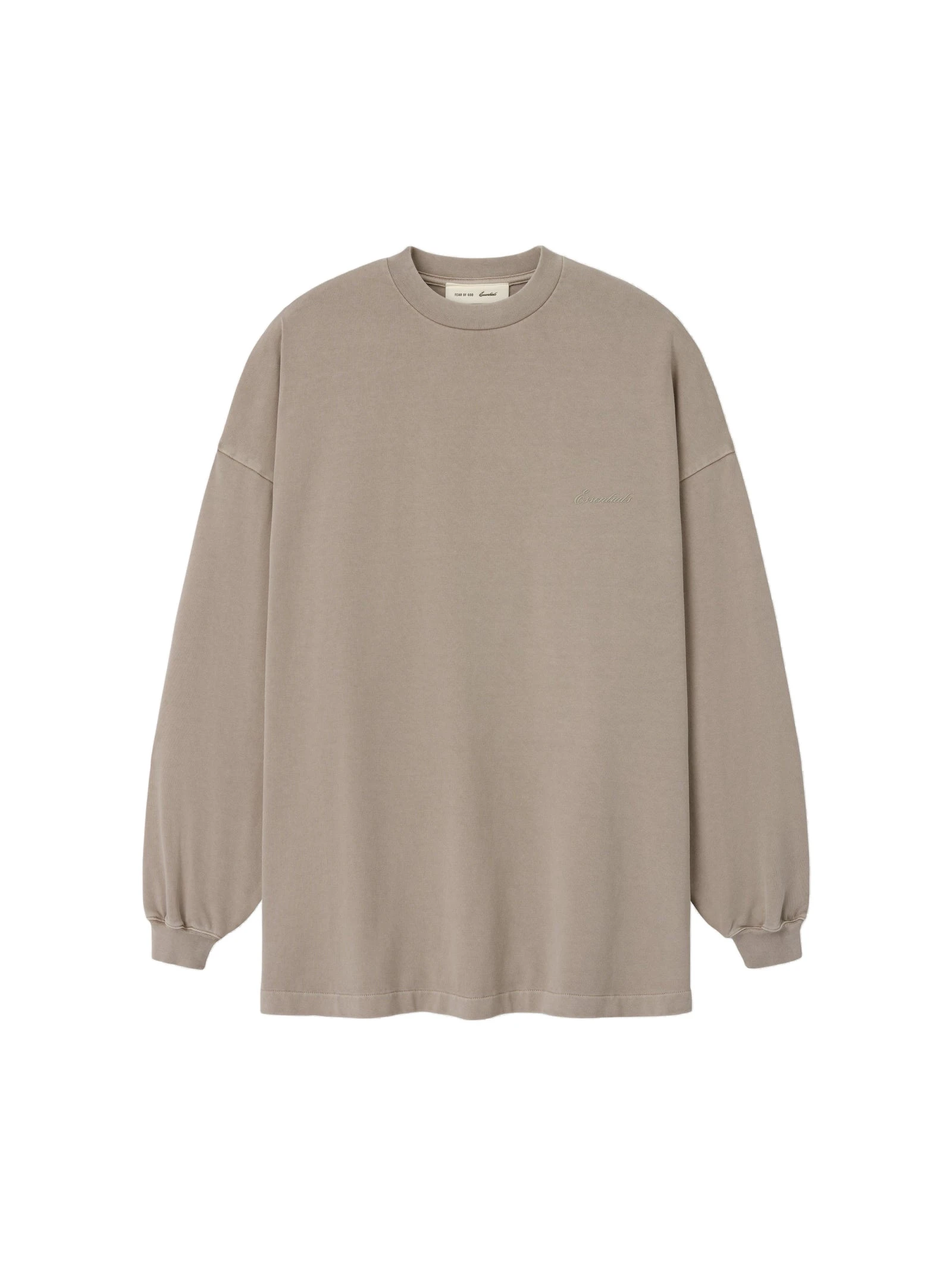 Fear of God Essentials Signature 90s Relaxed Long Sleeve Tee in Washed Stone Fear of God Essentials Signature 90s Relaxed Long Sleeve Tee in Washed Stone | Luxury Shoes