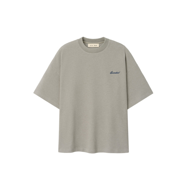 Fear of God Essentials Signature 90s Relaxed Tee in Pyrite Heather | Luxury Shoes 
