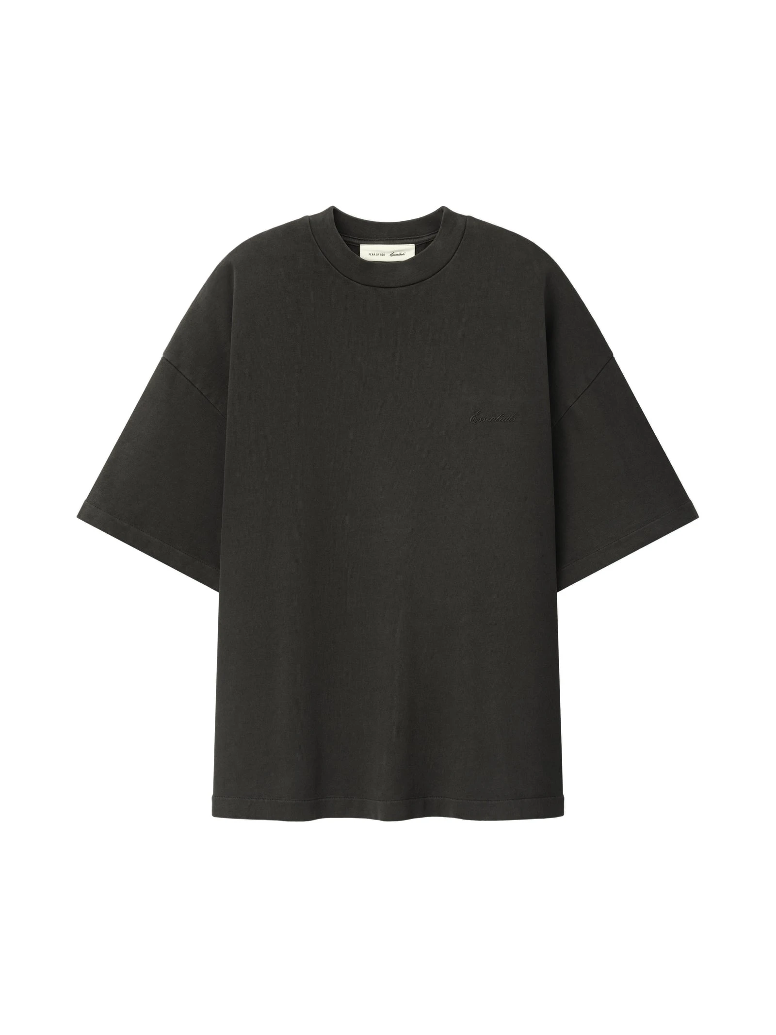 Fear of God Essentials Signature 90s Relaxed Tee in Washed Ink Black Fear of God Essentials Signature 90s Relaxed Tee in Washed Ink Black | Luxury Shoes