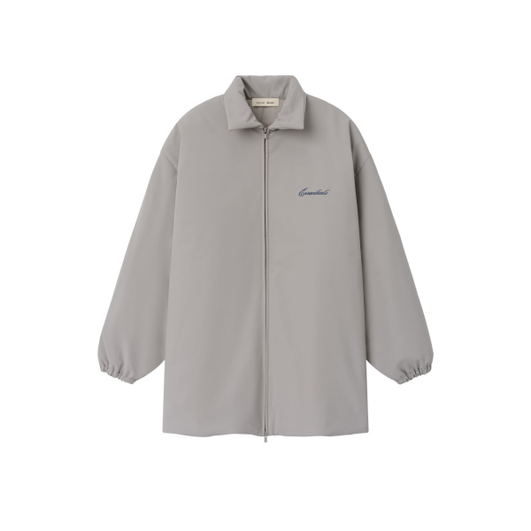 Fear of God Essentials Signature Bonded Nylon Filled Barn Jacket in Stone | Luxury Shoes 