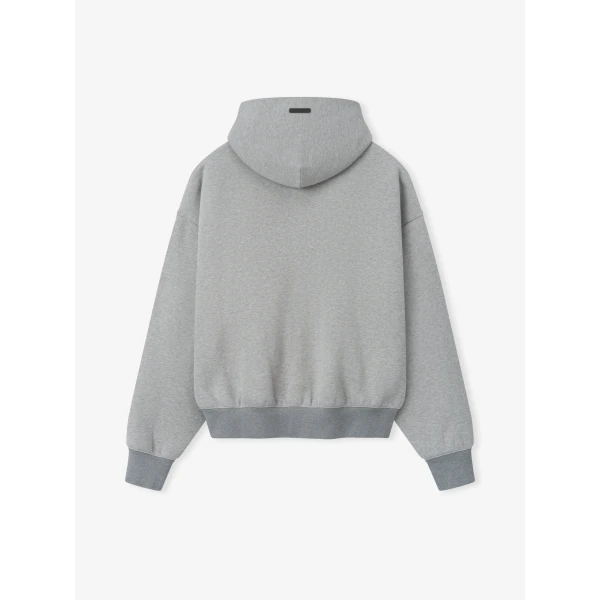 Fear of God Essentials Signature Classic Full Zip Hoodie in Concrete Heather | Sweatshirts | Luxury Shoes 