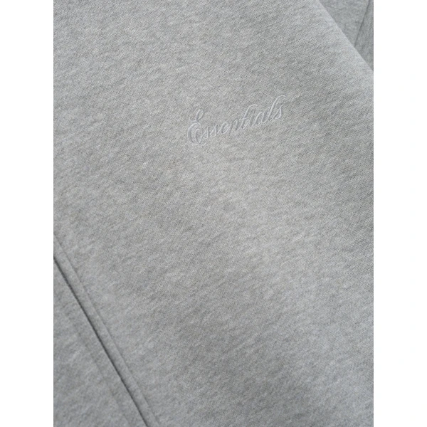 Fear of God Essentials Signature Classic Full Zip Hoodie in Concrete Heather | Sweatshirts | Luxury Shoes 