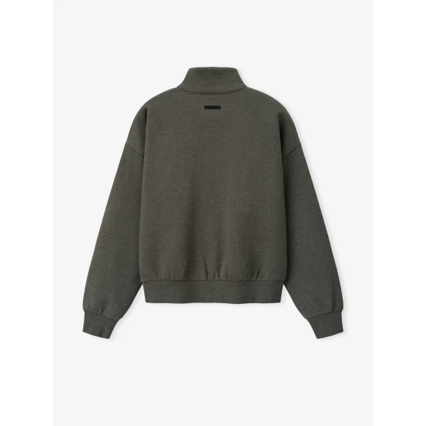 Fear of God Essentials Signature Classic Half Zip Sweatshirt in Ash Heather | Sweatshirts | Luxury Shoes 