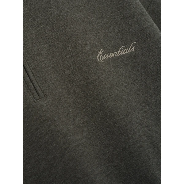 Fear of God Essentials Signature Classic Half Zip Sweatshirt in Ash Heather | Sweatshirts | Luxury Shoes 