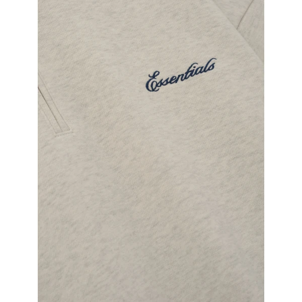 Fear of God Essentials Signature Classic Half Zip Sweatshirt in Marble Heather | Sweatshirts | Luxury Shoes 