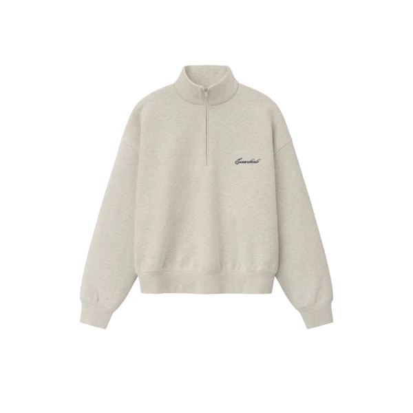 Essentials Signature Classic Half Zip Sweatshirt in Marble Heather