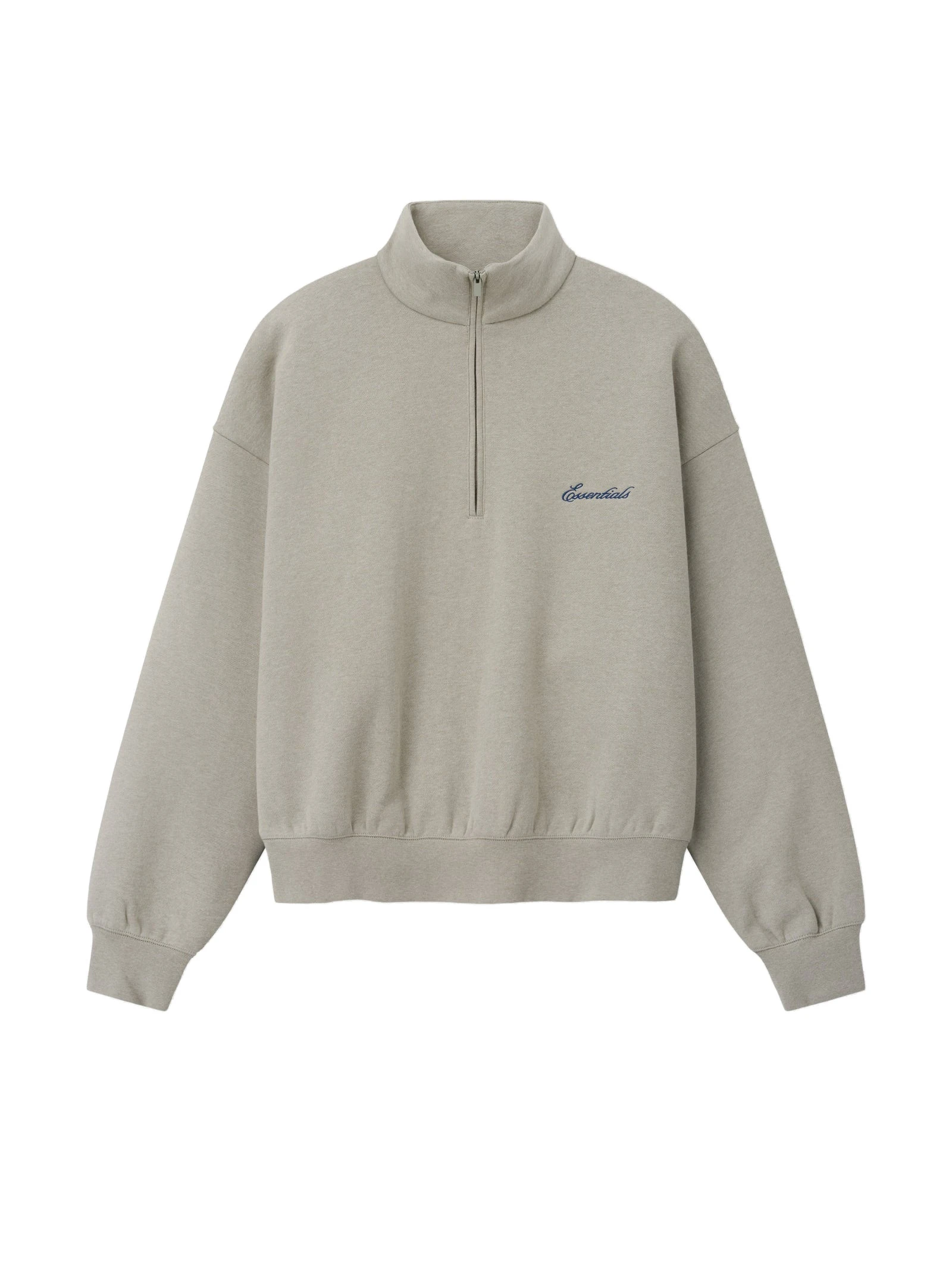 Fear of God Essentials Signature Classic Half Zip Sweatshirt in Pyrite Heather Fear of God Essentials Signature Classic Half Zip Sweatshirt in Pyrite Heather | Luxury Shoes