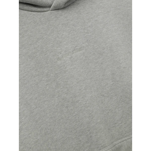 Fear of God Essentials Signature Classic Hoodie in Concrete Heather | Sweatshirts | Luxury Shoes 