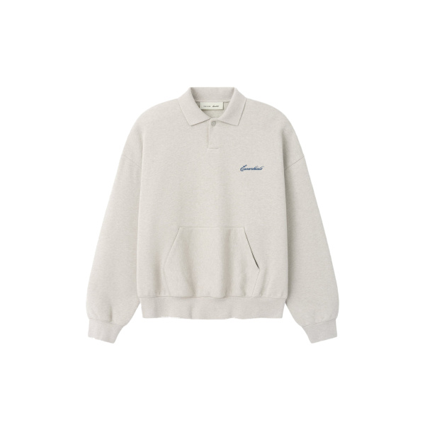 Fear of God Essentials Signature Classic Polo in Marble Heather | Luxury Shoes 