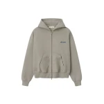 Fear of God Essentials Signature Classic Zip Up Hoodie in Pyrite Heather | Luxury Shoes 