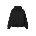Fear of God Essentials Signature Classic Zip-Up Hoodie in Vintage Black | Luxury Shoes 
