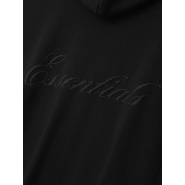 Fear of God Essentials Signature Classic Zip-Up Hoodie in Vintage Black | Sweatshirts | Luxury Shoes 
